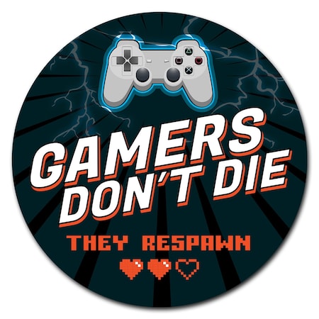 Gamers Dont Die Playstation Circle Vinyl Laminated Decal
